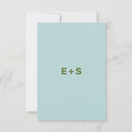 Blauwe en groene Wes Anderson geïnspireerde detail Kaart (Achterkant)