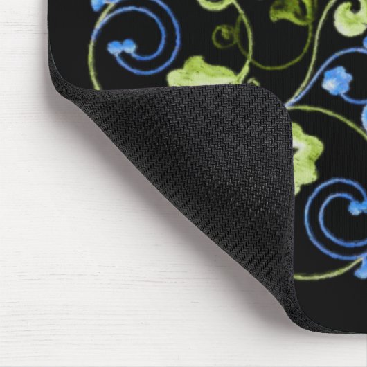 Blauwe en groene wijn met naam muismat (Hoek)