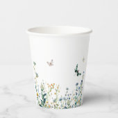Blauwe en groene wilde bloemen papieren bekers (Achterkant)