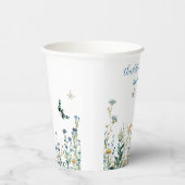 Blauwe en groene wilde bloemen papieren bekers (Rechts)