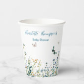 Blauwe en groene wilde bloemen papieren bekers (Voorkant)