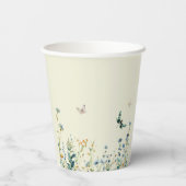 Blauwe en groene wilde bloemen papieren bekers (Achterkant)