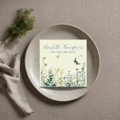 Blauwe en groene wilde bloemen servet