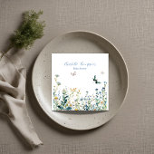 Blauwe en groene wilde bloemen servet