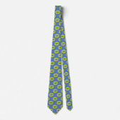 Blauwe en Groene XOXO Zoenende Lippen Stropdas (Voorkant)