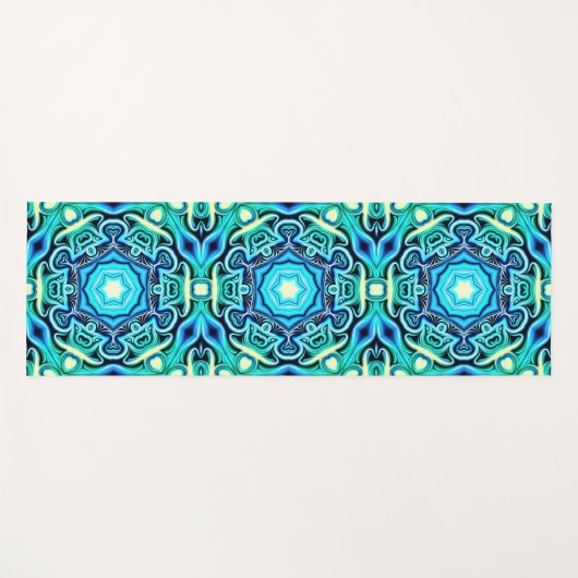 Blauwe en groene yogamat (Voorkant (horizontaal))