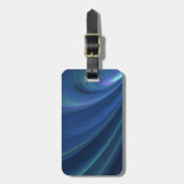 Blauwe en groene zachte zandgolven bagagelabel (Voorkant verticaal)