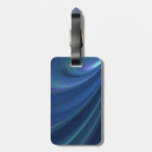 Blauwe en groene zachte zandgolven bagagelabel (Achterkant verticaal)