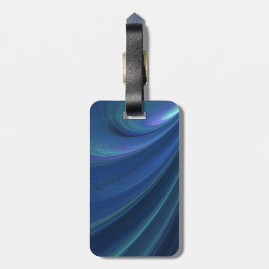 Blauwe en groene zachte zandgolven bagagelabel (Achterkant verticaal)