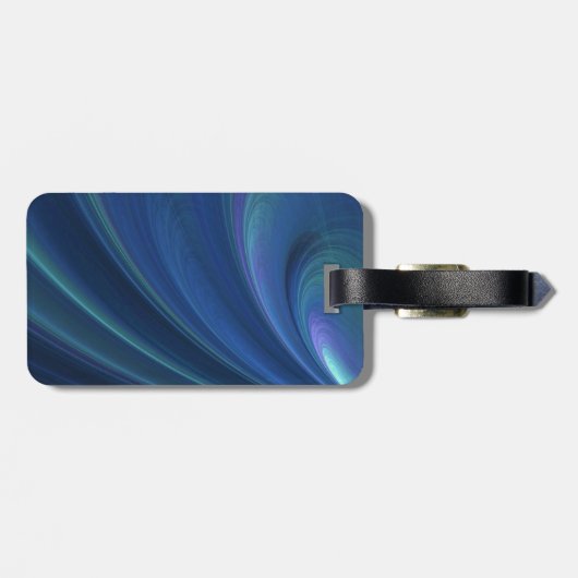 Blauwe en groene zachte zandgolven bagagelabel (Achterkant horizontaal)