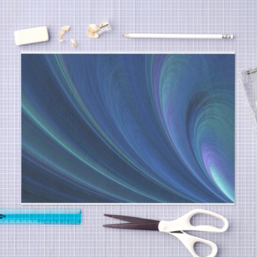 Blauwe en groene zachte zandgolven tissuepapier (Craft)