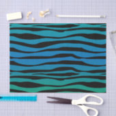 Blauwe en groene Zebra — Dierafdrukken Tissuepapier (Craft)