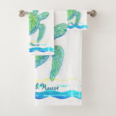 Blauwe en groene Zee Bad Handdoek (Insitu)