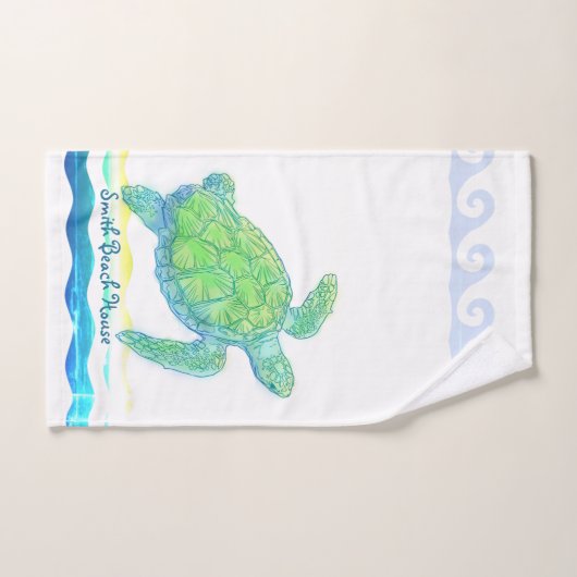 Blauwe en groene Zee Bad Handdoek (Handdoek)