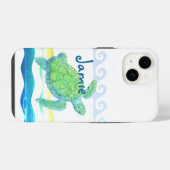 Blauwe en groene Zee iPhone Hoesje (Achterkant horizontaal)