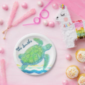 Blauwe en groene Zee Papieren Bordje (Feest)