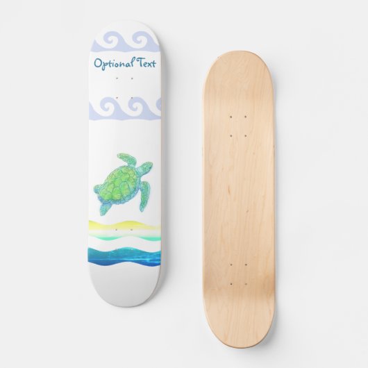 Blauwe en groene Zee Persoonlijk Skateboard (Voorkant)