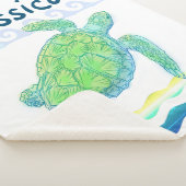 Blauwe en groene Zee Sherpa Deken (3/4)