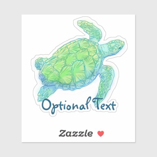 Blauwe en groene Zee Sticker (Vel)