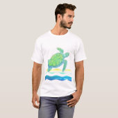 Blauwe en groene Zee T-shirt (Voorkant volledig)