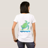 Blauwe en groene Zee T-shirt (Achterkant volledig)