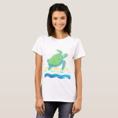 Blauwe en groene Zee T-shirt (Voorkant volledig)