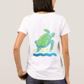Blauwe en groene Zee T-shirt (Achterkant)