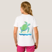 Blauwe en groene Zee T-shirt (Achterkant volledig)