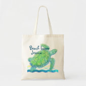Blauwe en groene Zee Tote Bag (Voorkant)