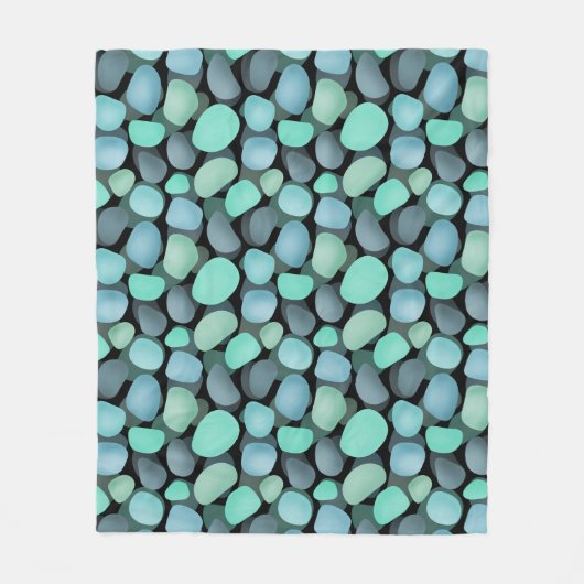 Blauwe en groene zeeen fleece deken (Voorkant)