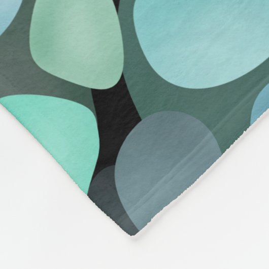 Blauwe en groene zeeen fleece deken (Hoek)