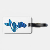 Blauwe en groene zeemeerminnende bagagelabel (Achterkant horizontaal)