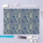 Blauwe en groene zigzagpatronen tissuepapier (Craft)
