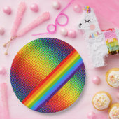 , blauwe en heldere regenboog LGBT Gay Pride Papieren Bordje (Feest)