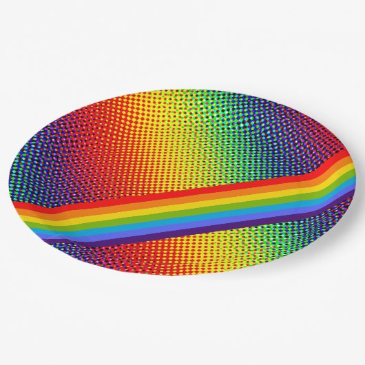 , blauwe en heldere regenboog LGBT Gay Pride Papieren Bordje (Gekanteld)