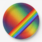 , blauwe en heldere regenboog LGBT Gay Pride Papieren Bordje (Voorkant)