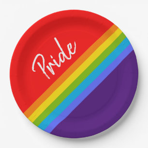 , blauwe en heldere regenboog LGBT Gay Pride Papieren Bordje