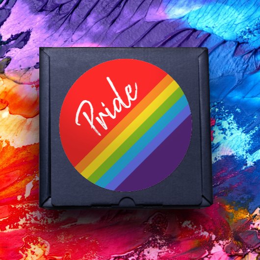 , blauwe en heldere regenboog LGBT Gay Pride Ronde Sticker