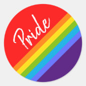 , blauwe en heldere regenboog LGBT Gay Pride Ronde Sticker (Voorkant)