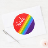 , blauwe en heldere regenboog LGBT Gay Pride Ronde Sticker (Envelop)