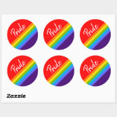 , blauwe en heldere regenboog LGBT Gay Pride Ronde Sticker (Vel)
