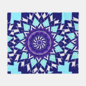 blauwe en indigo mandala fleece deken (Voorkant (Horizontaal))