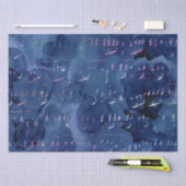 Blauwe en iriserende glitter zeemeermin letters tissuepapier (Craft)