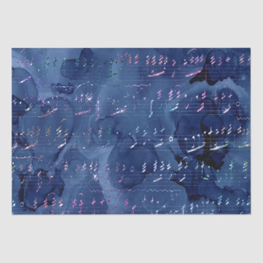 Blauwe en ironische Glitter Mermaid Letters Tissuepapier (Voorkant)