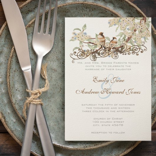 Blauwe en ivoren  liefdesweddenschappen kaart