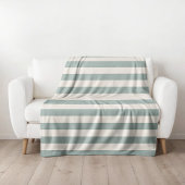 Blauwe en ivoren strepen | Moderne boerderij groot Fleece Deken