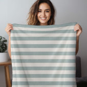 Blauwe en ivoren strepen | Moderne bosbouw Fleece Deken