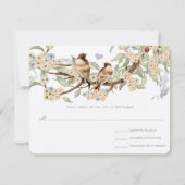 Blauwe en ivoren  Tortelduifjes RSVP (Achterkant)