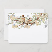 Blauwe en ivoren  Tortelduifjes RSVP (Voorkant)