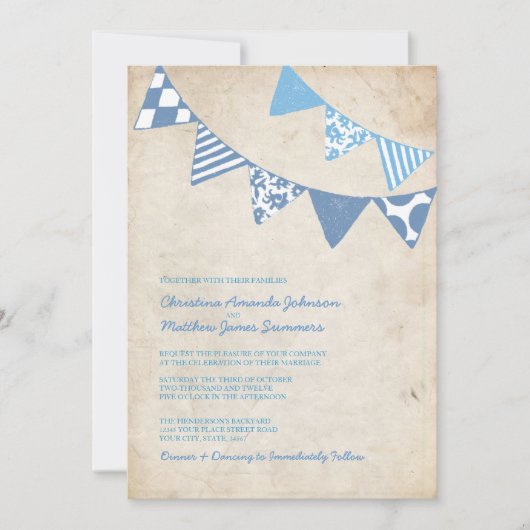 Blauwe en ivoren vlaaiende koningen kaart (Voorkant)